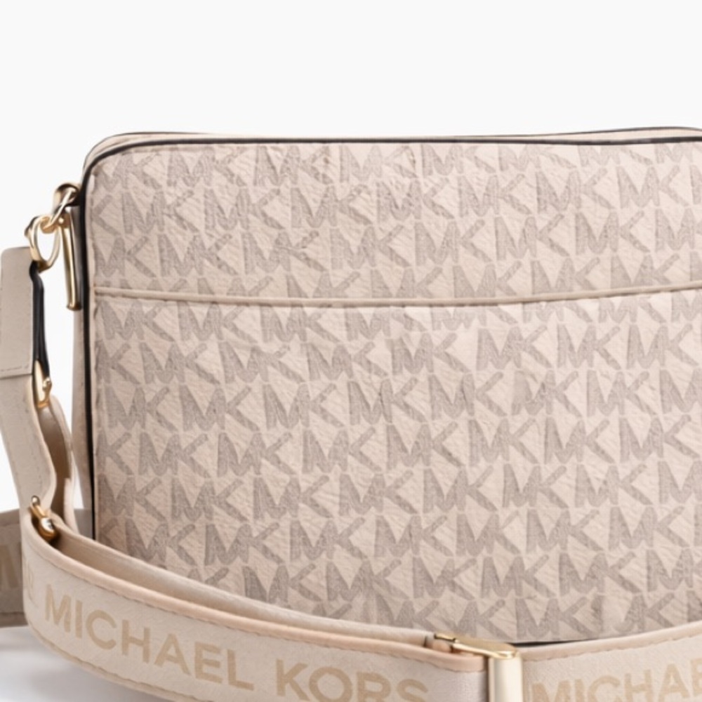 Michael Kors Beige Signature Monogram Crossbody with Branded Strap - Picture 3 of 6